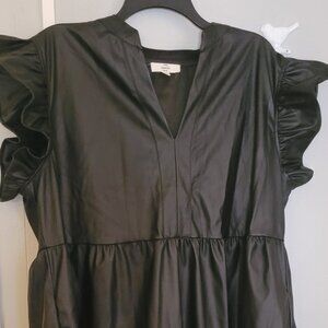 Plus Faux leather swing dress